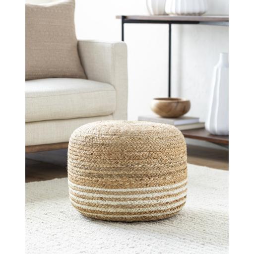 Surya Minsk MKPF-001 14"H x 18"W x 18"D Pouf