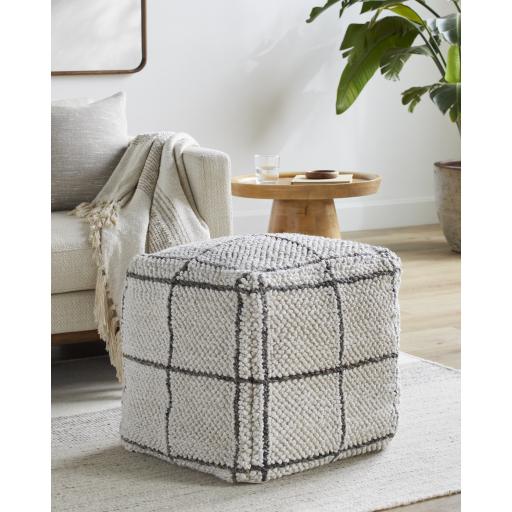 Surya Pane PEPF-001 18"H x 18"W x 18"D Pouf