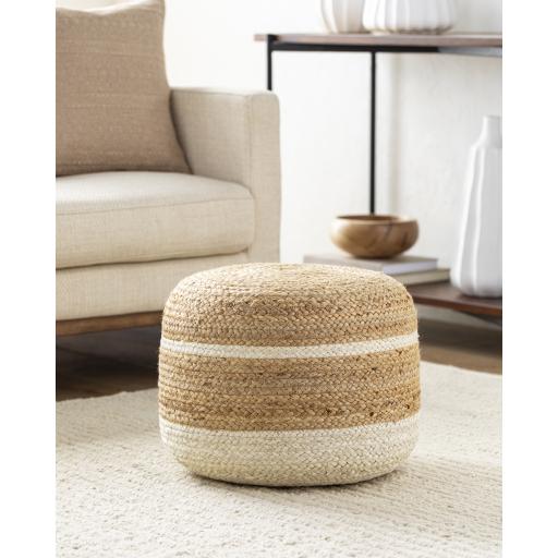 Surya Saratov SVPF-001 14"H x 18"W x 18"D Pouf