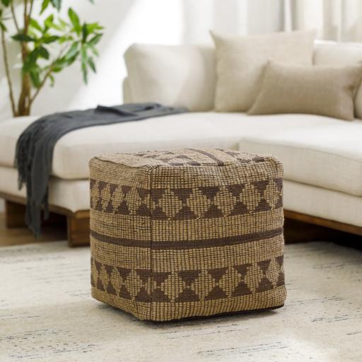 Surya Twareg TWPF-001 18"H x 18"W x 18"D Pouf