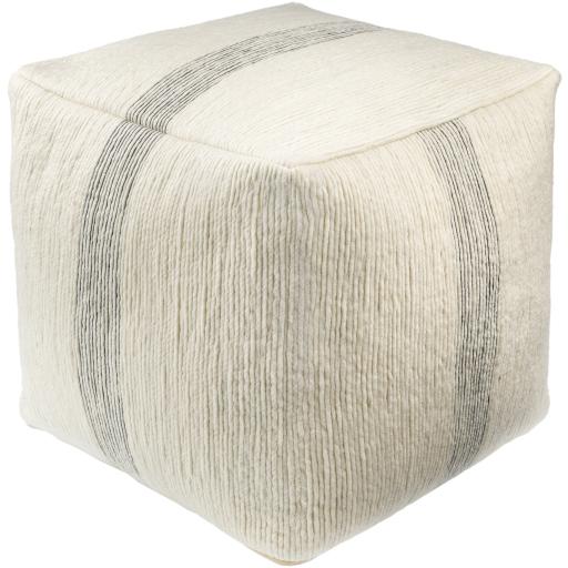 Surya Wheeler WHPF-001 18"H x 18"W x 18"D Pouf