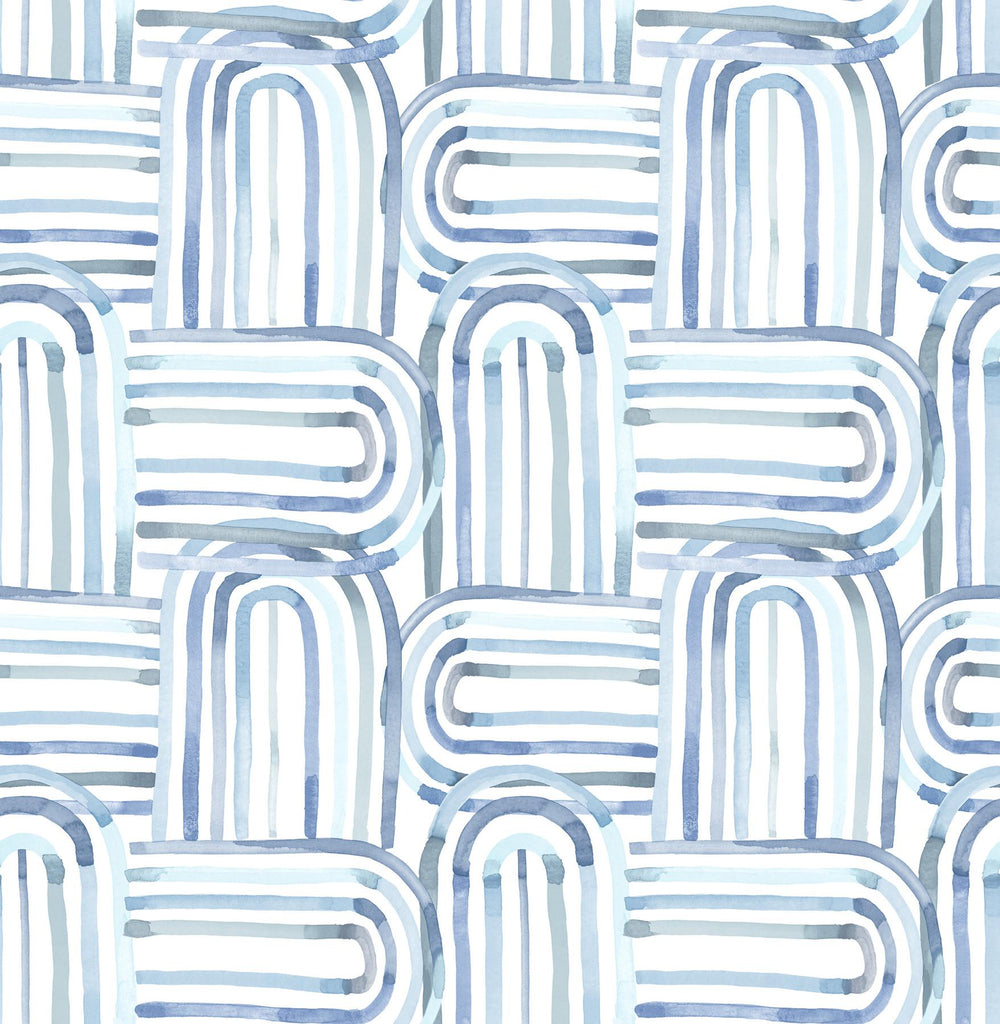 A-Street Prints Lolly Blue Arches Wallpaper