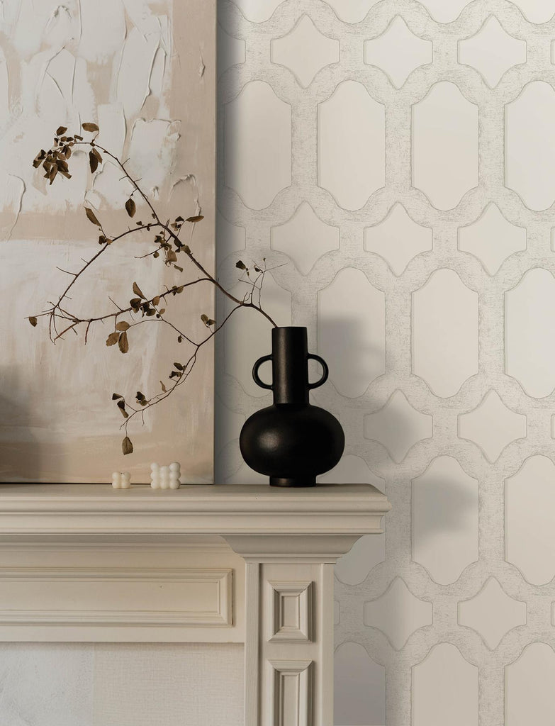 Brewster Home Fashions Chervil White Trellis Wallpaper