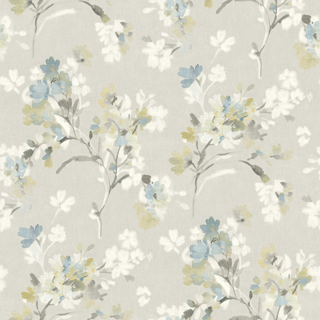 Brewster Home Fashions Azalea Light Grey Floral Branches Wallpaper