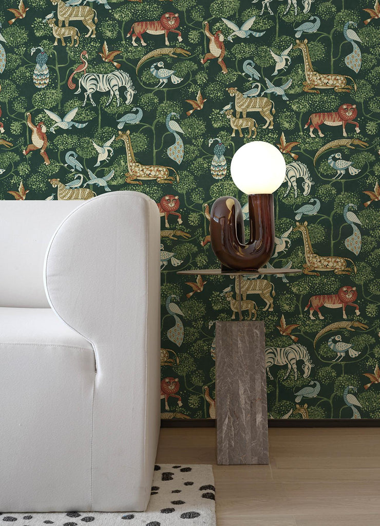 A-Street Prints Rigby Green Jungle Animals Wallpaper