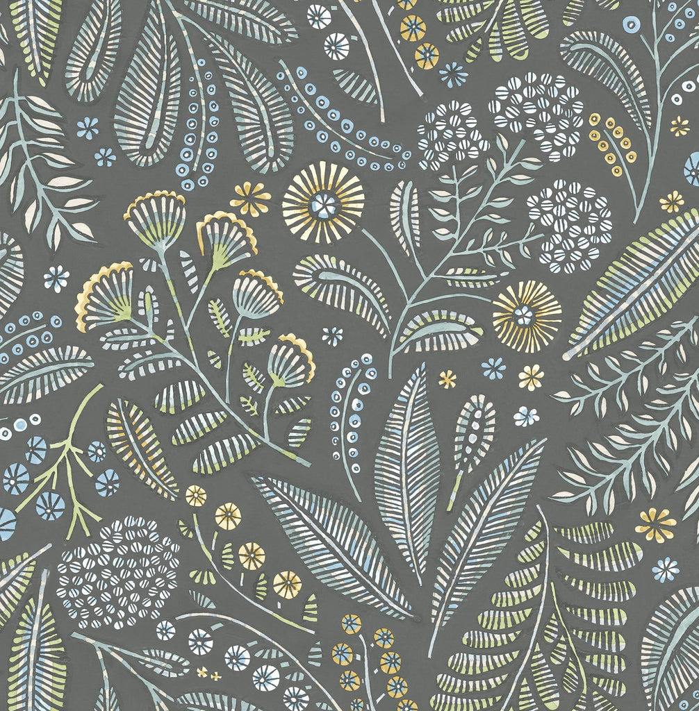 A-Street Prints Briar Grey Floral Wallpaper