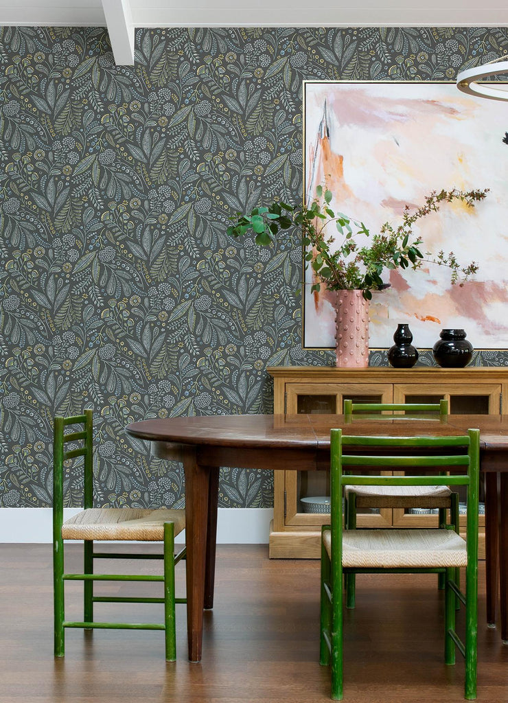 A-Street Prints Briar Grey Floral Wallpaper