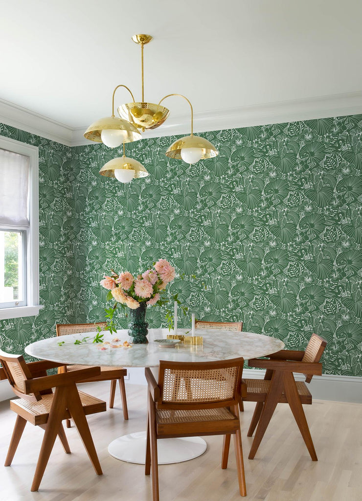 A-Street Prints Idalia Green Floral Flamingo Wallpaper