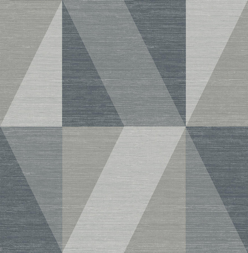 A-Street Prints Winslow Slate Geometric Faux Grasscloth Wallpaper