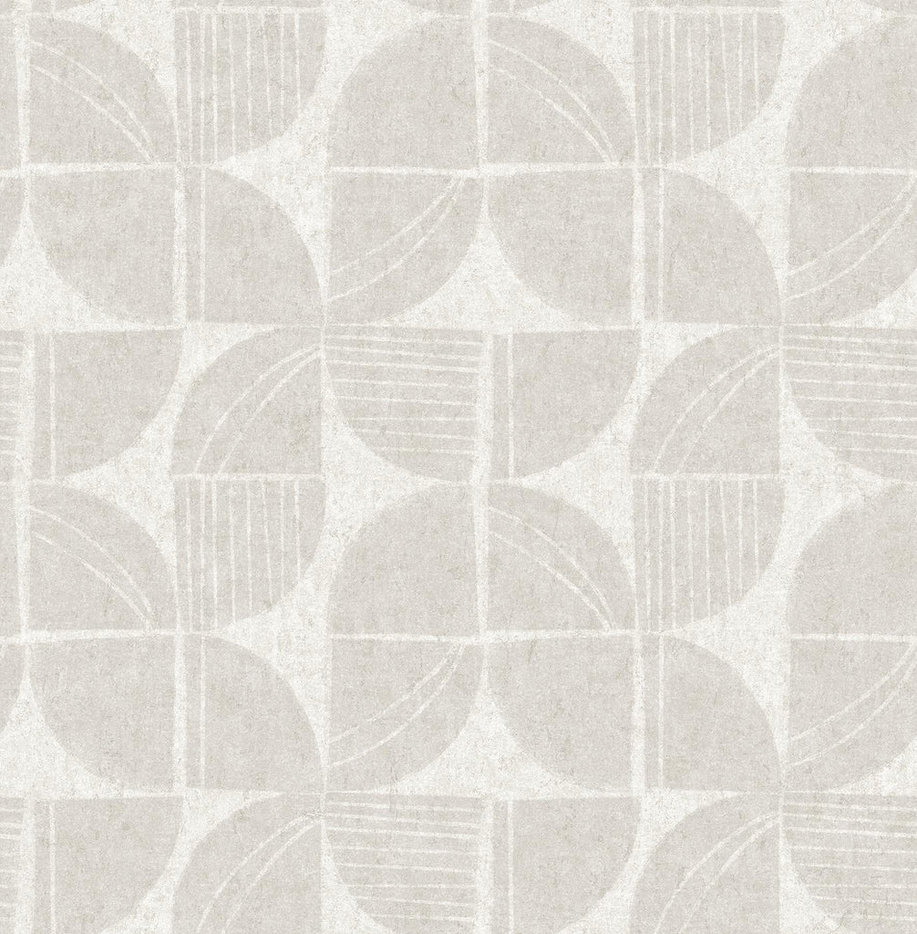 A-Street Prints Baxter Bone Semicircle Mosaic Wallpaper