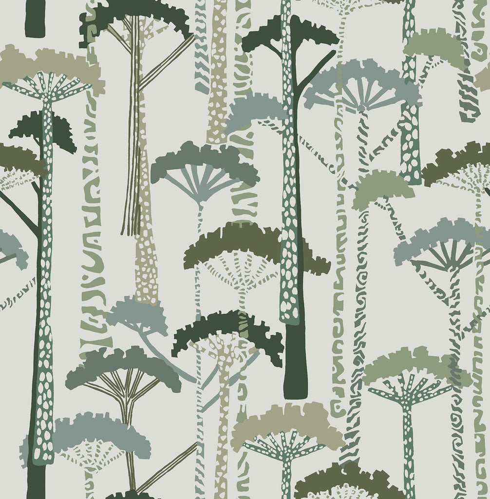 A-Street Prints Unify Green Forest Wallpaper