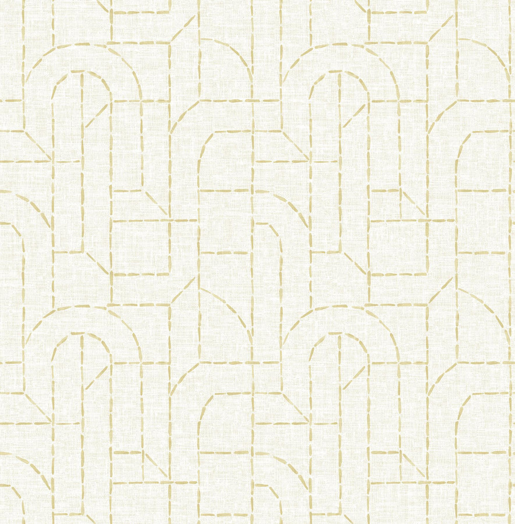 A-Street Prints Integrity Yellow Arched Outlines Wallpaper