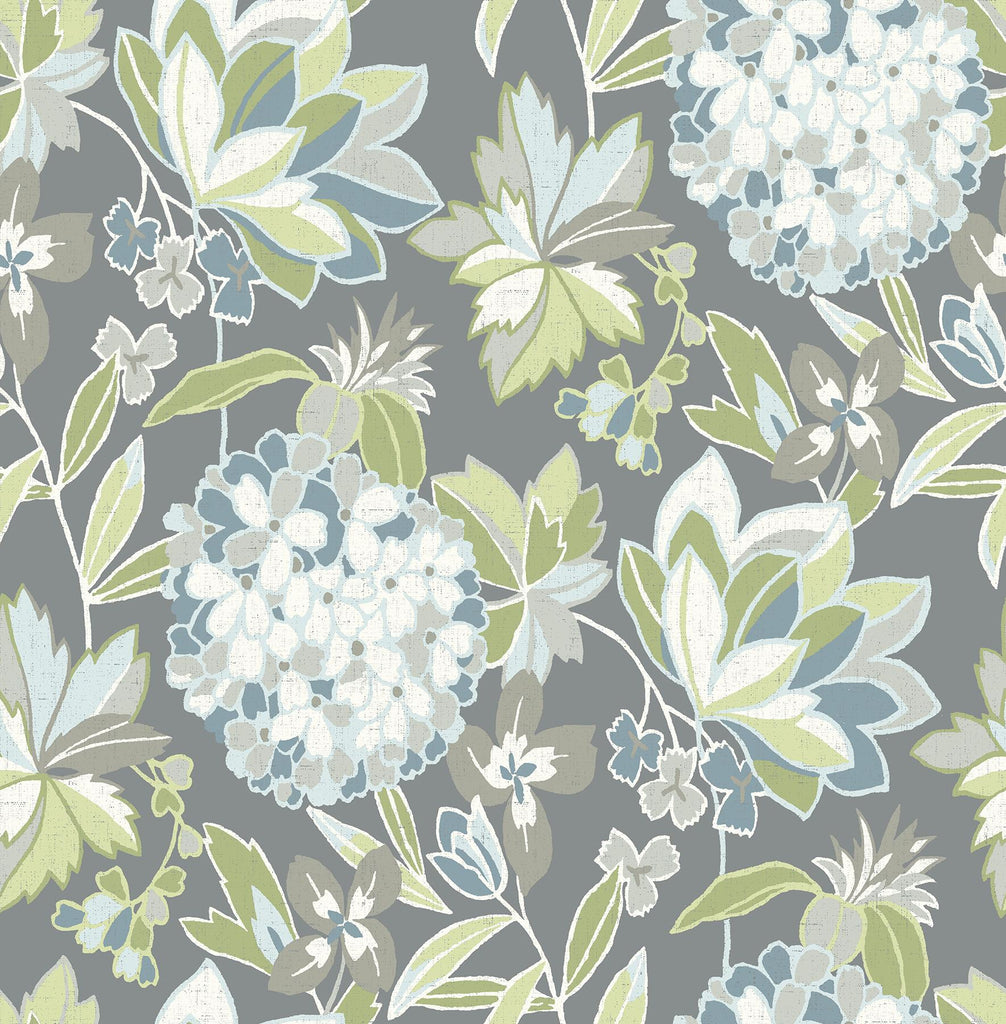 A-Street Prints Valdivian Aqua Floral Wallpaper