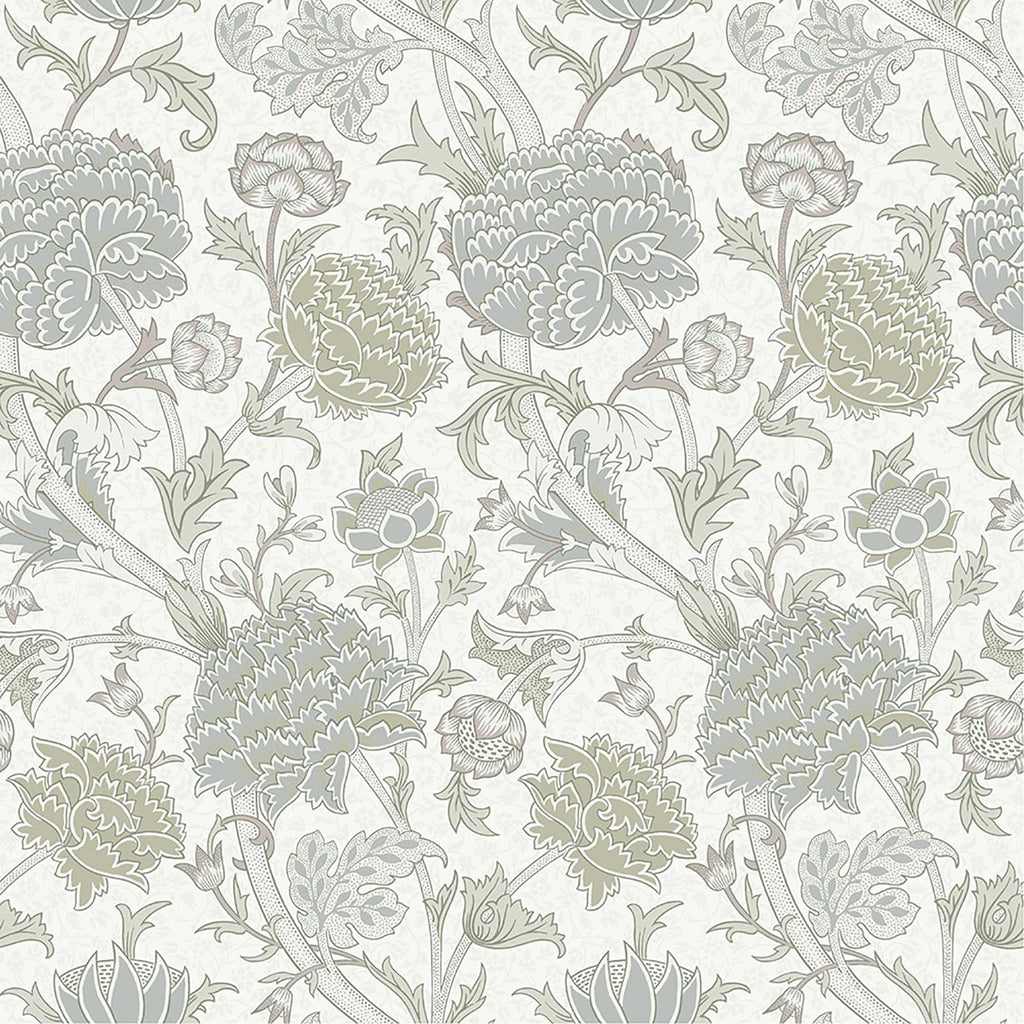 A-Street Prints Cray Light Green Floral Trail Wallpaper