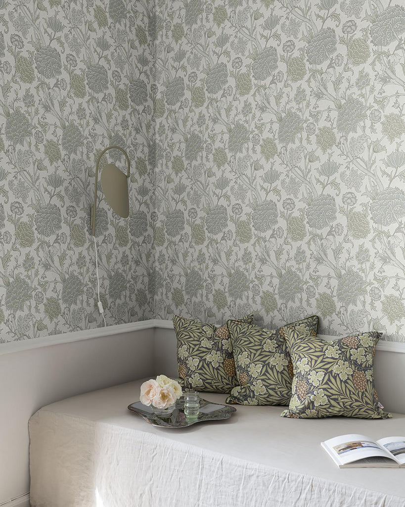 A-Street Prints Cray Light Green Floral Trail Wallpaper