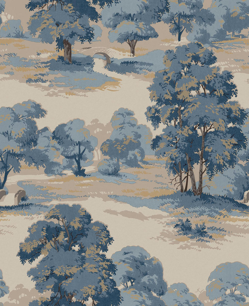 Brewster Home Fashions Sherwood Blue Glade Wallpaper