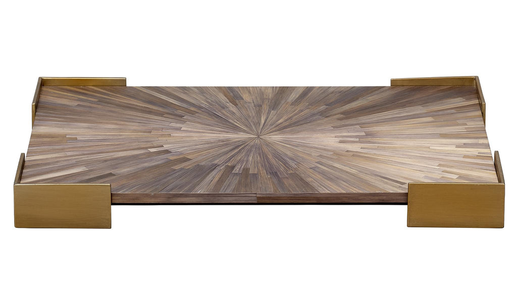 Jamie Young Palm Marquetry Decorative Tray