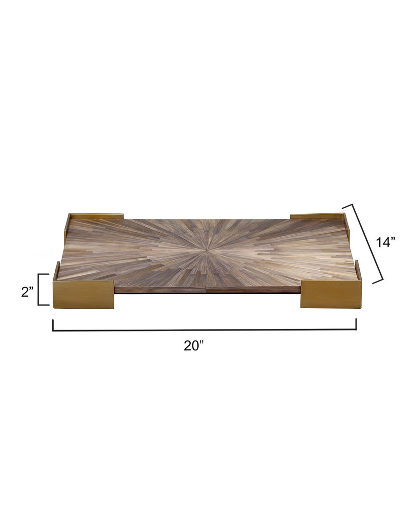 Jamie Young Palm Marquetry Decorative Tray