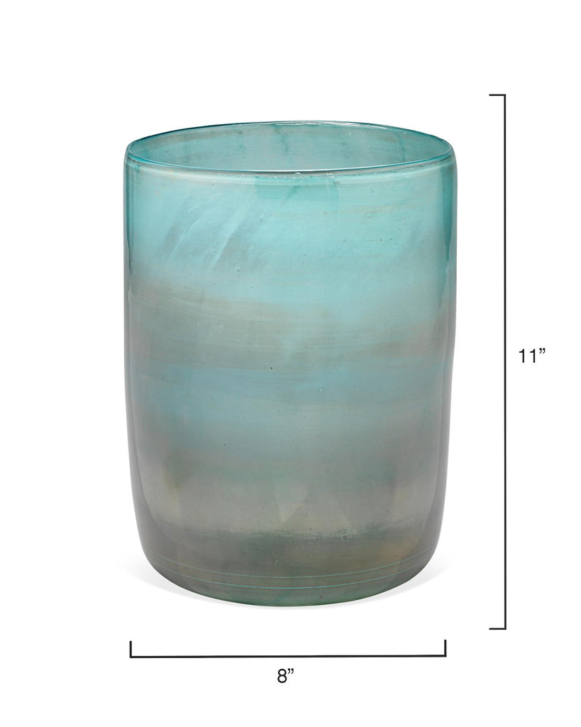 Jamie Young Vapor Hand Blown Glass Vase, Aqua