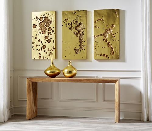 Phillips Collection Splotch Wall Art, Rectangle, Gold Leaf Gold Accent