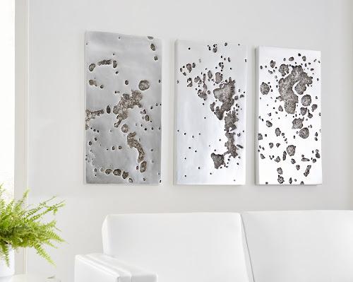 Phillips Collection Splotch Wall Art Rectangle Silver Leaf Accent