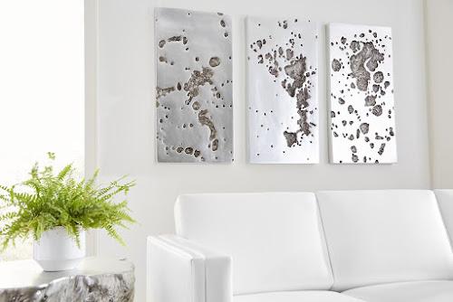 Phillips Collection Splotch Wall Art Rectangle Silver Leaf Accent