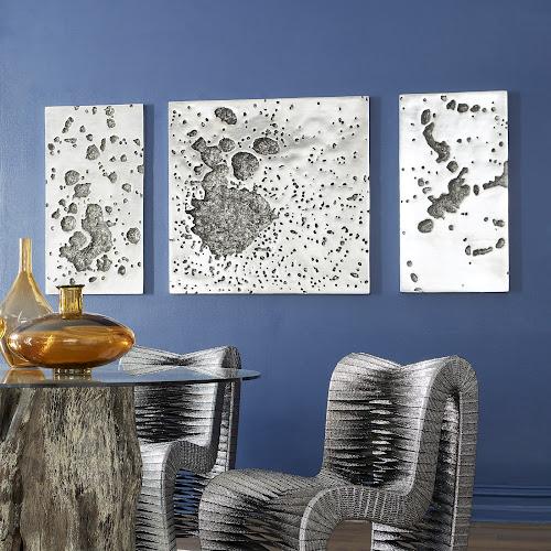 Phillips Collection Splotch Wall Art Rectangle Silver Leaf Accent