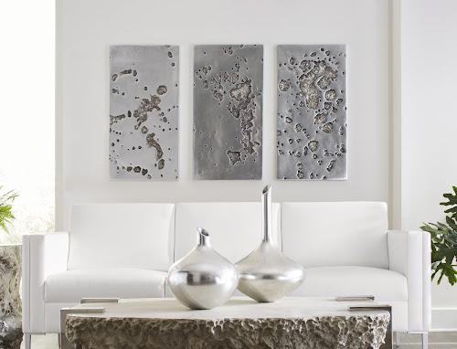 Phillips Collection Splotch Wall Art Rectangle Silver Leaf Accent