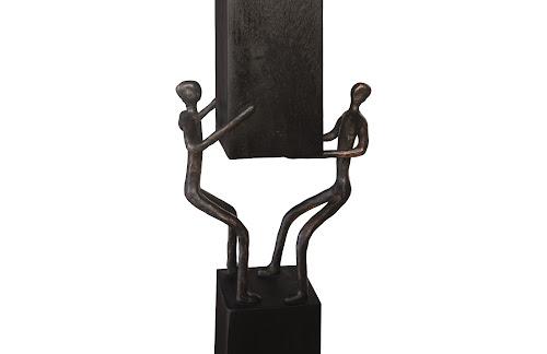 Phillips Collection Atlas Pole Sculpture Black Accent