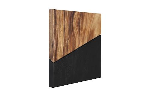 Phillips Collection Geometry Wood Wall Tiles Chamcha Wood Natural Black Accent