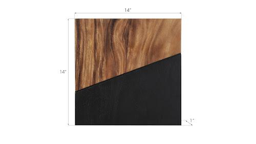 Phillips Collection Geometry Wood Wall Tiles Chamcha Wood Natural Black Accent