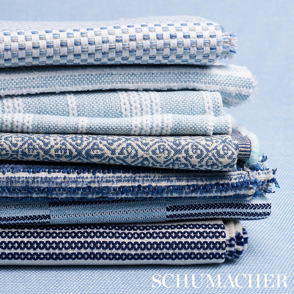 Schumacher Sarong Weave Indoor/Outdoor Indigo Fabric