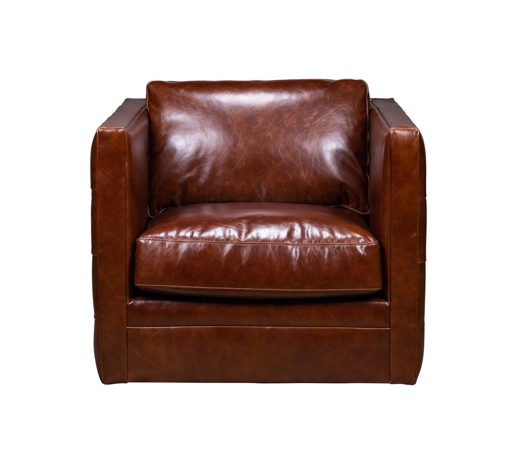 Olivia & Quinn Georgia  Swivel Chair in Linden Chocolate