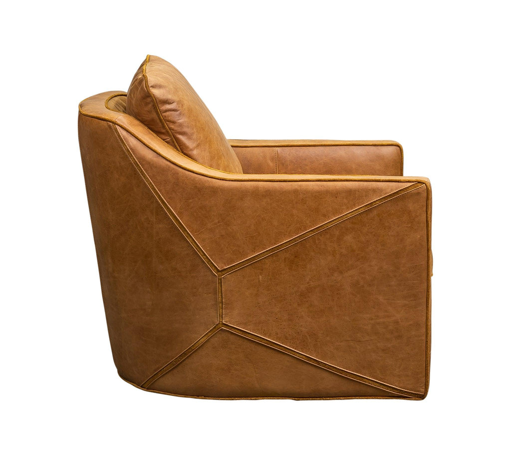 Olivia & Quinn Puzzle Swivel Chair in Saddlebag Ale