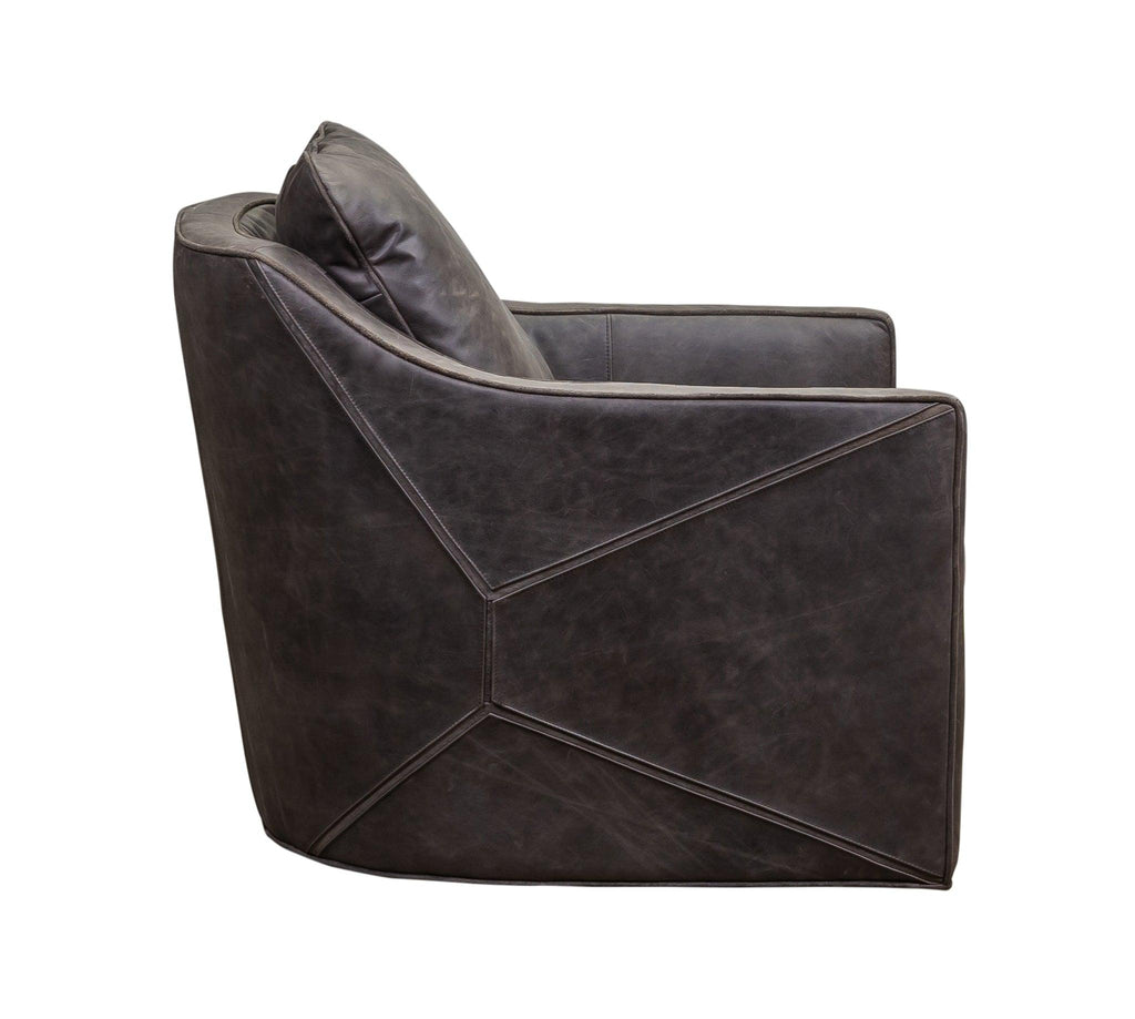 Olivia & Quinn Puzzle Swivel Chair in Saddlebag Lead