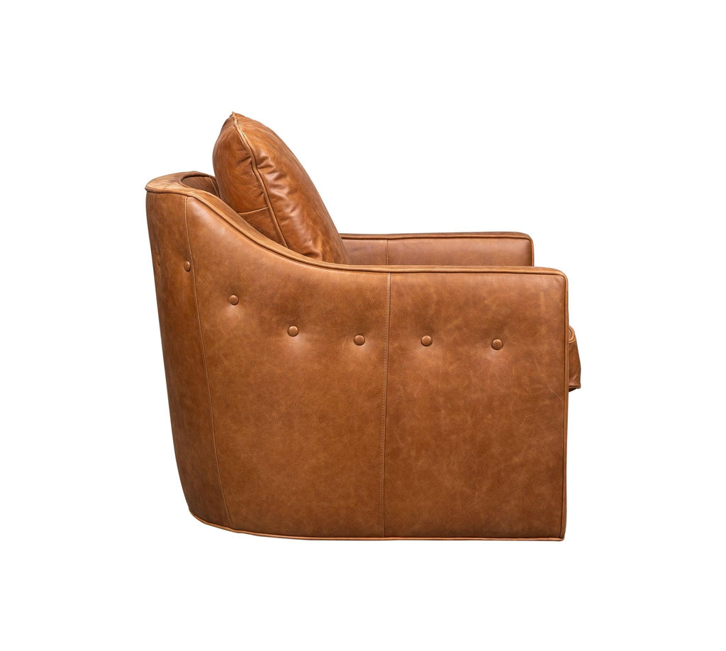 Olivia & Quinn Button Swivel Chair in Saddlebag Ale