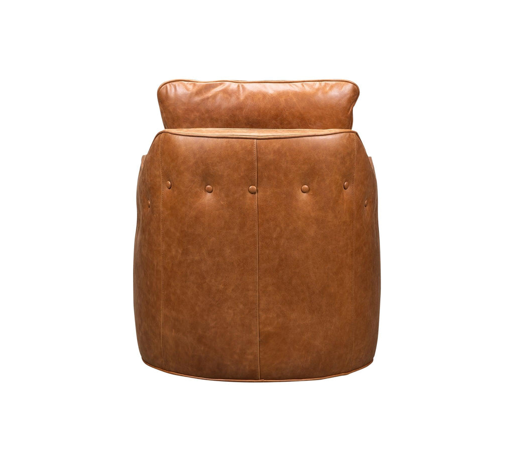 Olivia & Quinn Button Swivel Chair in Saddlebag Ale