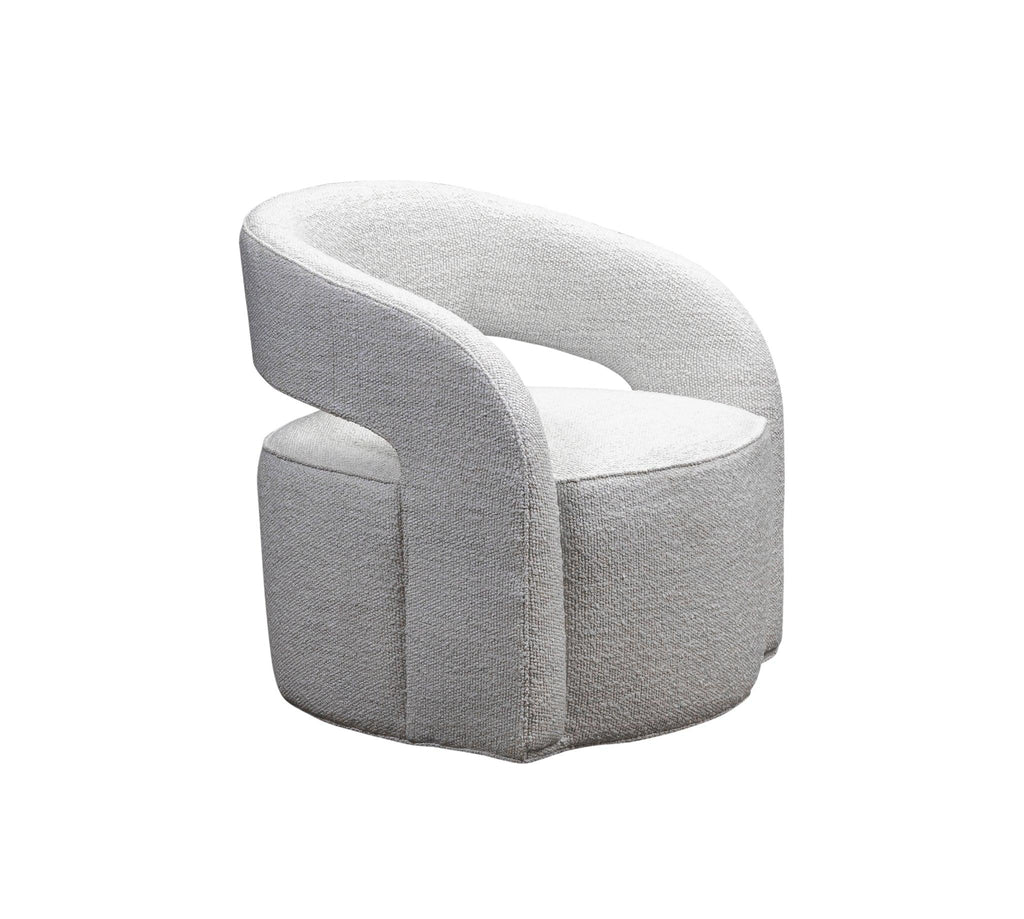 Olivia & Quinn Carmel Swivel Chair in Del Ray Pearl w/ Never Fear Protection