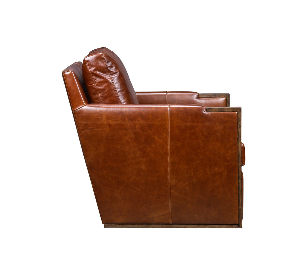 Olivia & Quinn Rebecca Swivel Chair in Linden Chocolate