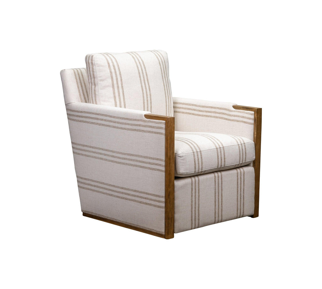 Olivia & Quinn Rebecca Swivel Chair in Spooner Oat w/ Livesmart Protection