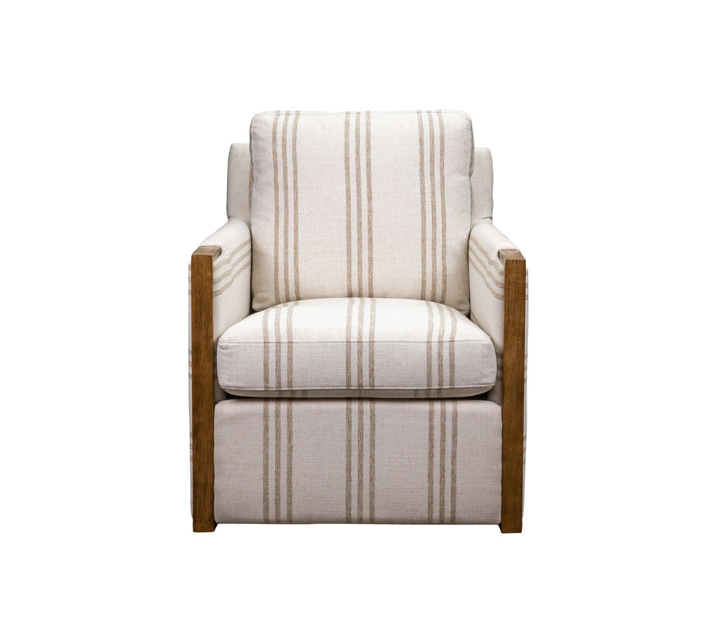 Olivia & Quinn Rebecca Swivel Chair in Spooner Oat w/ Livesmart Protection