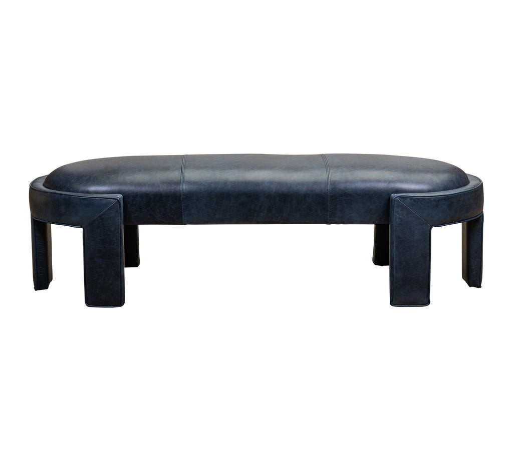 Olivia & Quinn Gramercy Bench Ottoman in Kardi Sapphire