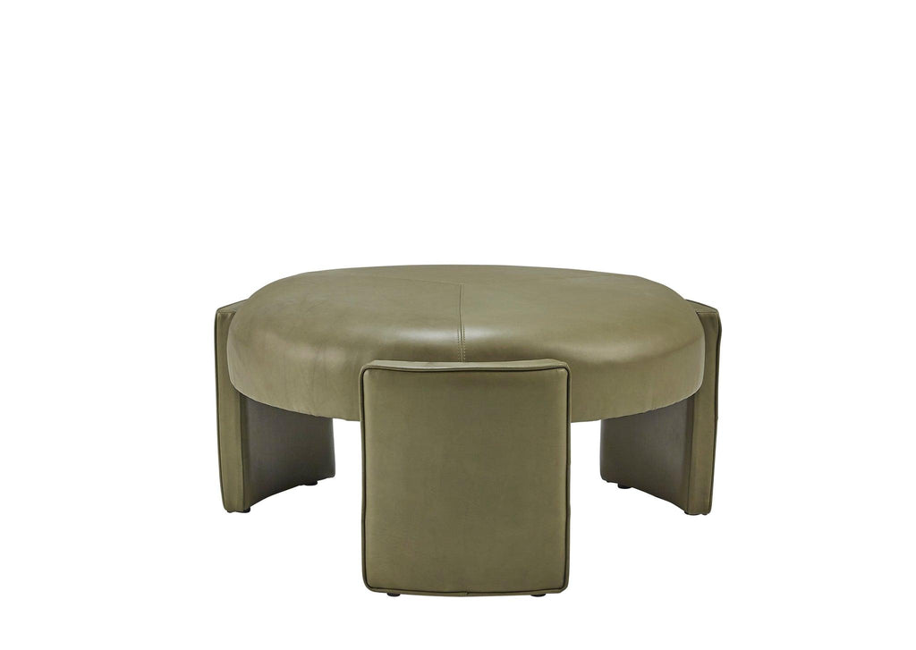 Olivia & Quinn Gramercy Circle Ottoman in Angelina Cactus