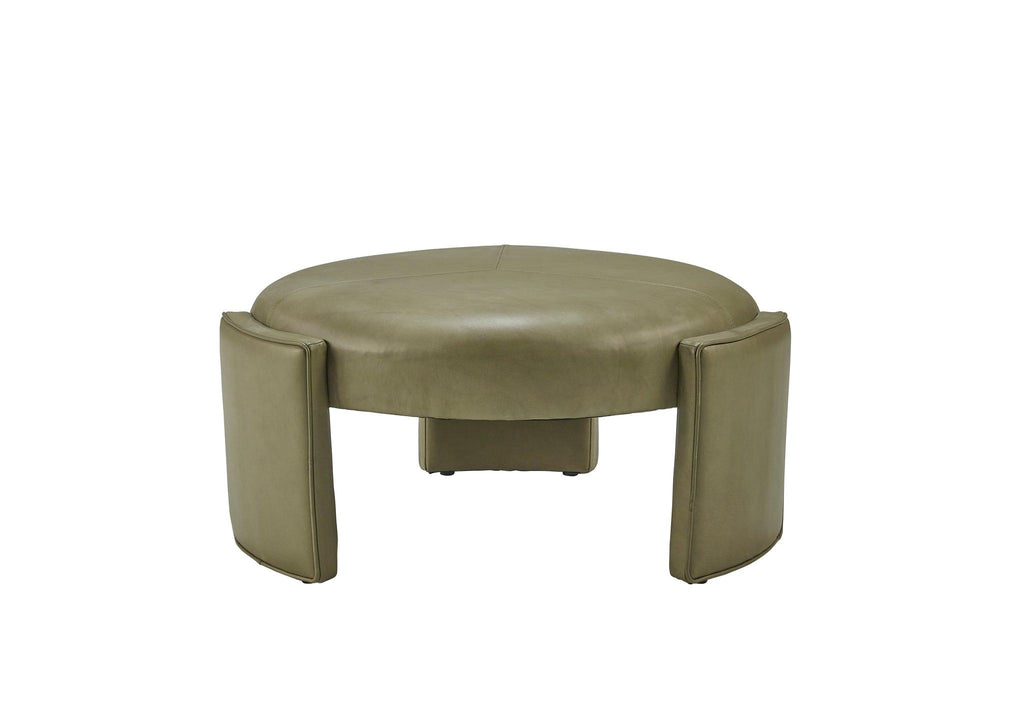 Olivia & Quinn Gramercy Circle Ottoman in Angelina Cactus