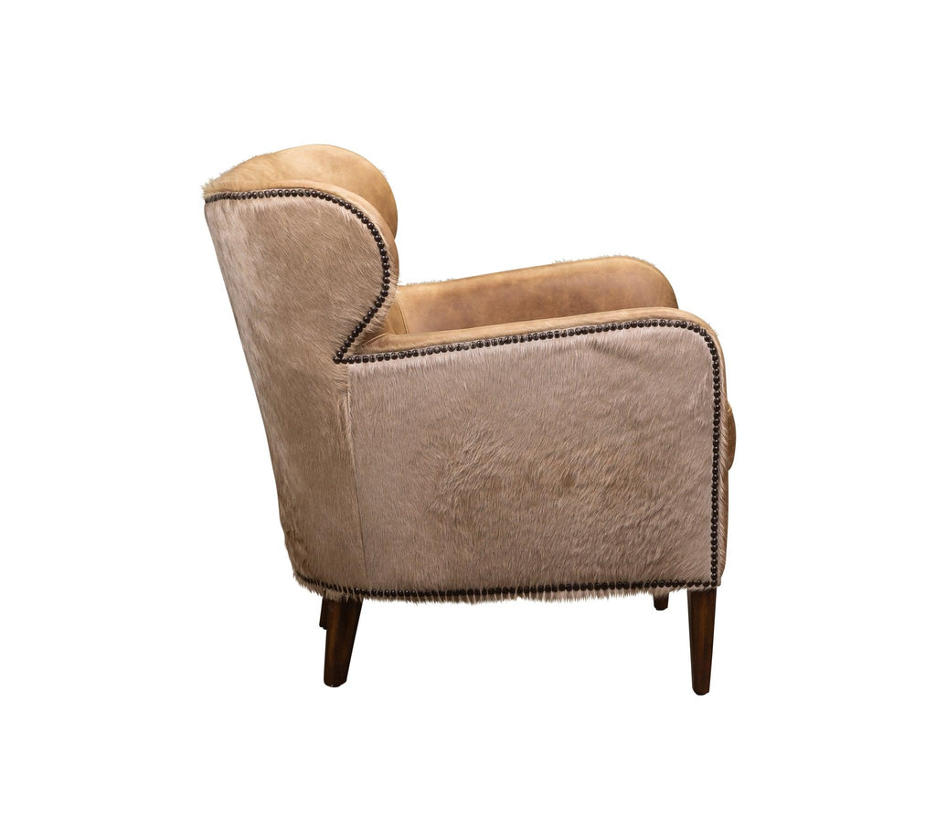 Olivia & Quinn Orleans  Chair in Venerando Umber w/ Taupe Hair on Hide