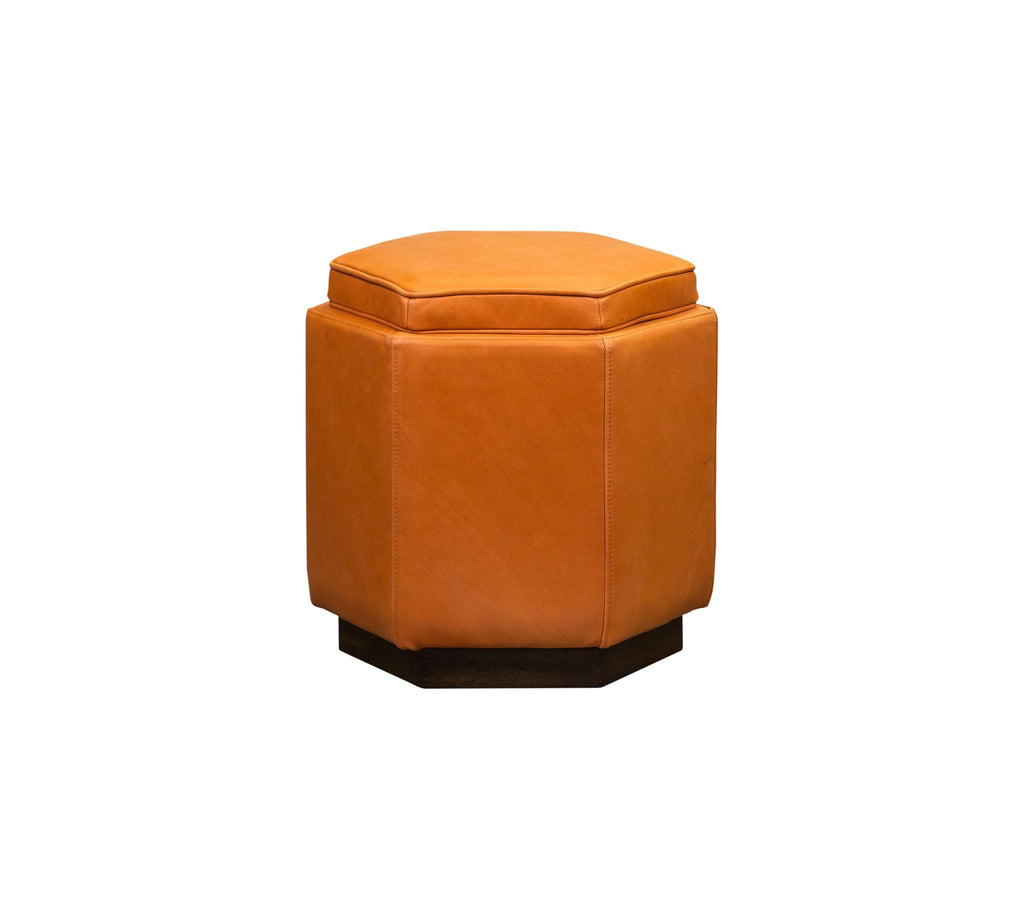 Olivia & Quinn Chit Chat  Swivel Ottoman in Anniston Tangerine