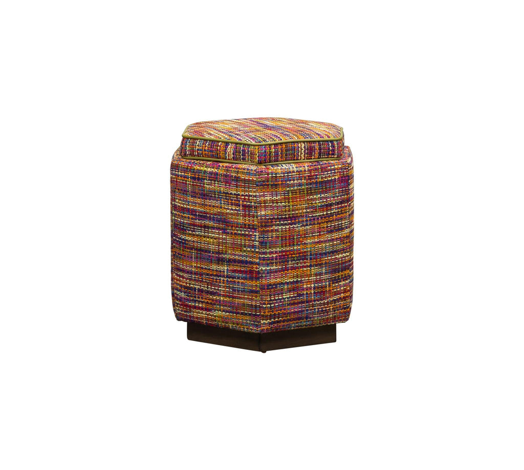 Olivia & Quinn Chit Chat  Swivel Ottoman in Fairy Land Mardi Gras w/ LiveSmart Protection