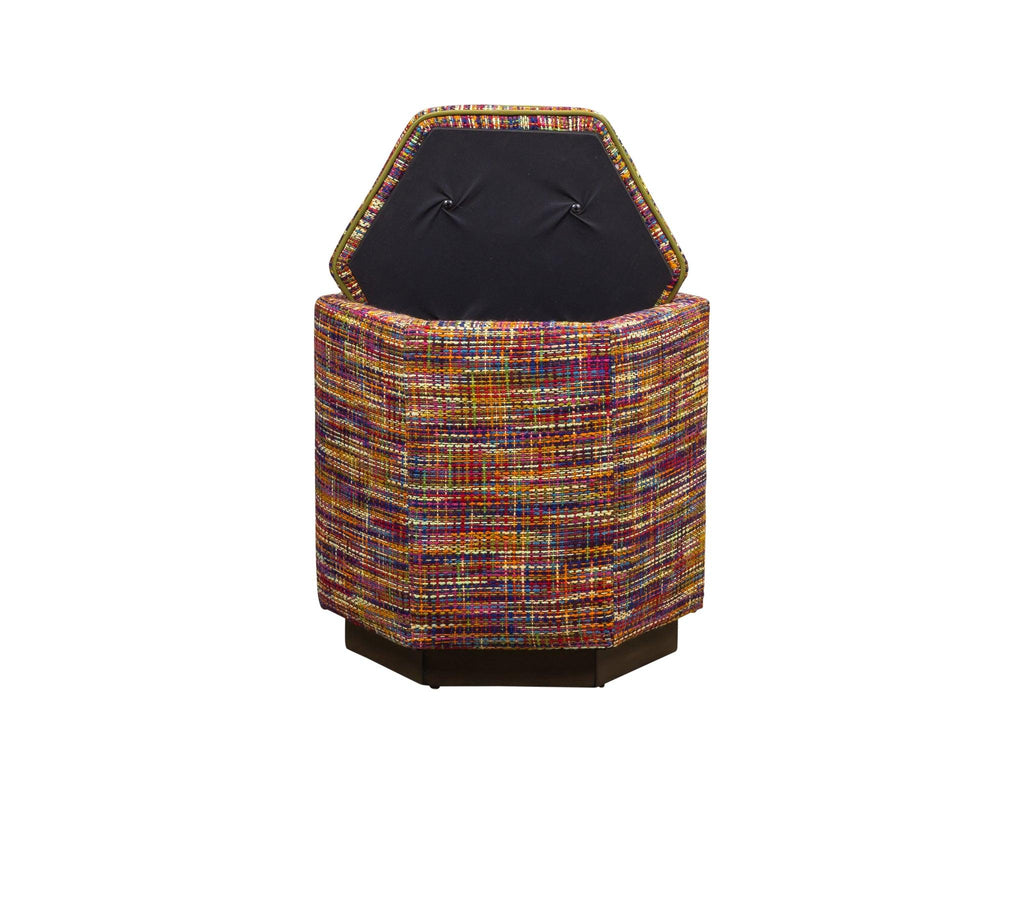 Olivia & Quinn Chit Chat  Swivel Ottoman in Fairy Land Mardi Gras w/ LiveSmart Protection