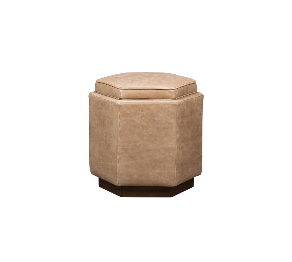 Olivia & Quinn Chit Chat  Swivel Ottoman in Collins Celadon