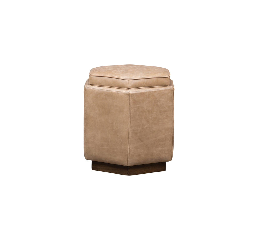 Olivia & Quinn Chit Chat  Swivel Ottoman in Collins Celadon